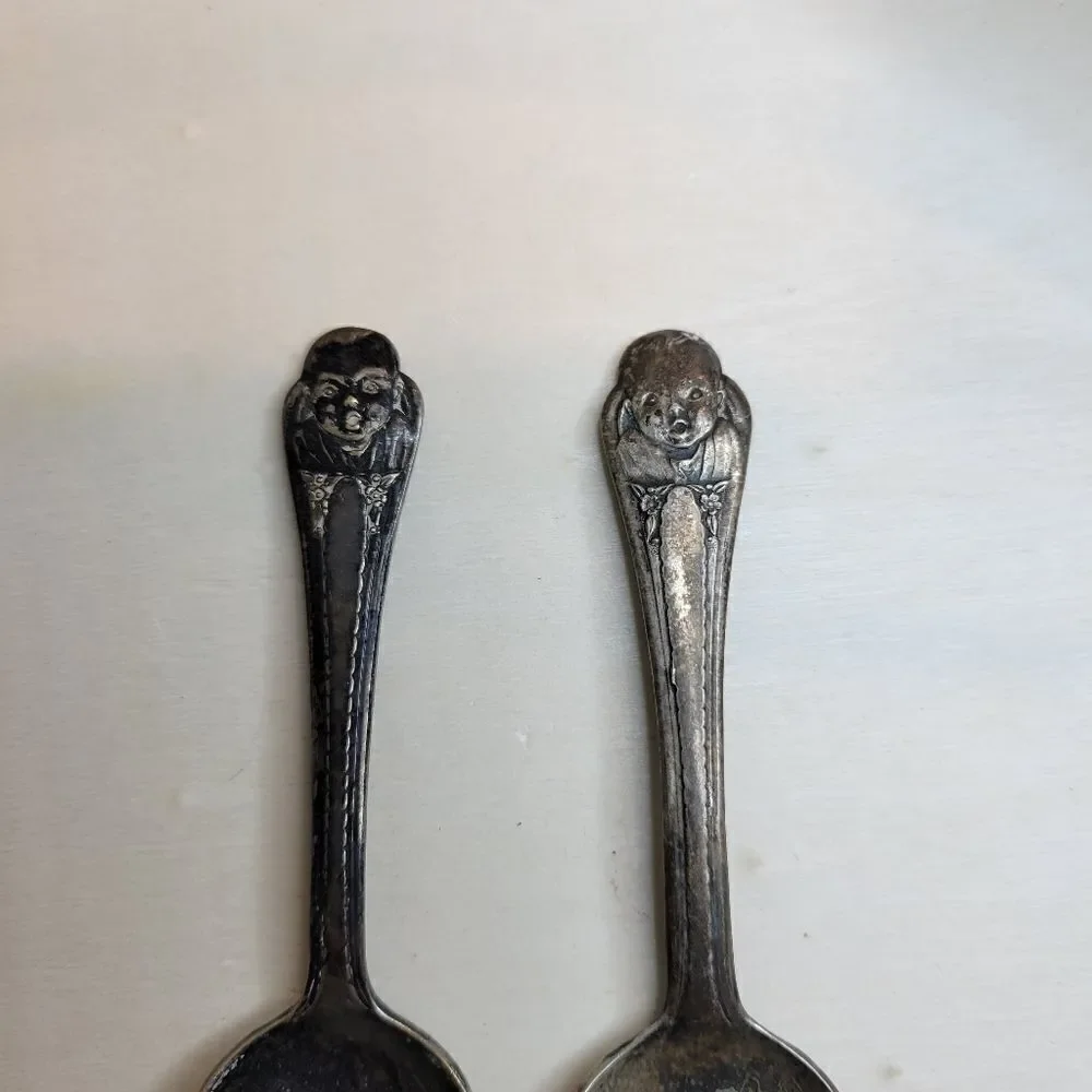 Gerber Winthrop Silver Plate Baby Spoons Lot of 2 Antique Silverware